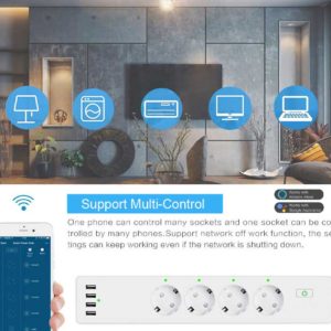 Smart WiFi Power Strip Extension: Control over multiple devices with remote management and save energy